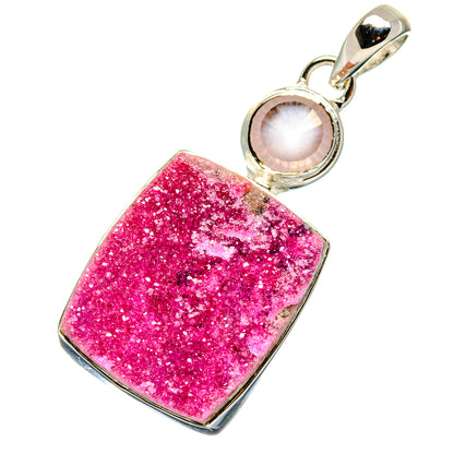 Cobalto Calcite Druzy Pendants handcrafted by Ana Silver Co - PD17415