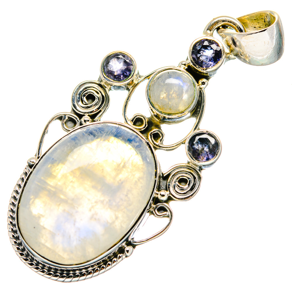 Rainbow Moonstone Pendants handcrafted by Ana Silver Co - PD17444