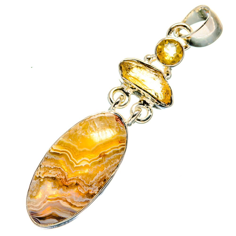 Laguna Lace Agate Pendants handcrafted by Ana Silver Co - PD17452
