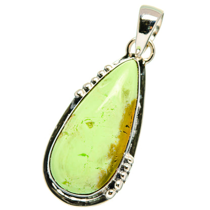 Lemon Chrysoprase Pendants handcrafted by Ana Silver Co - PD17645