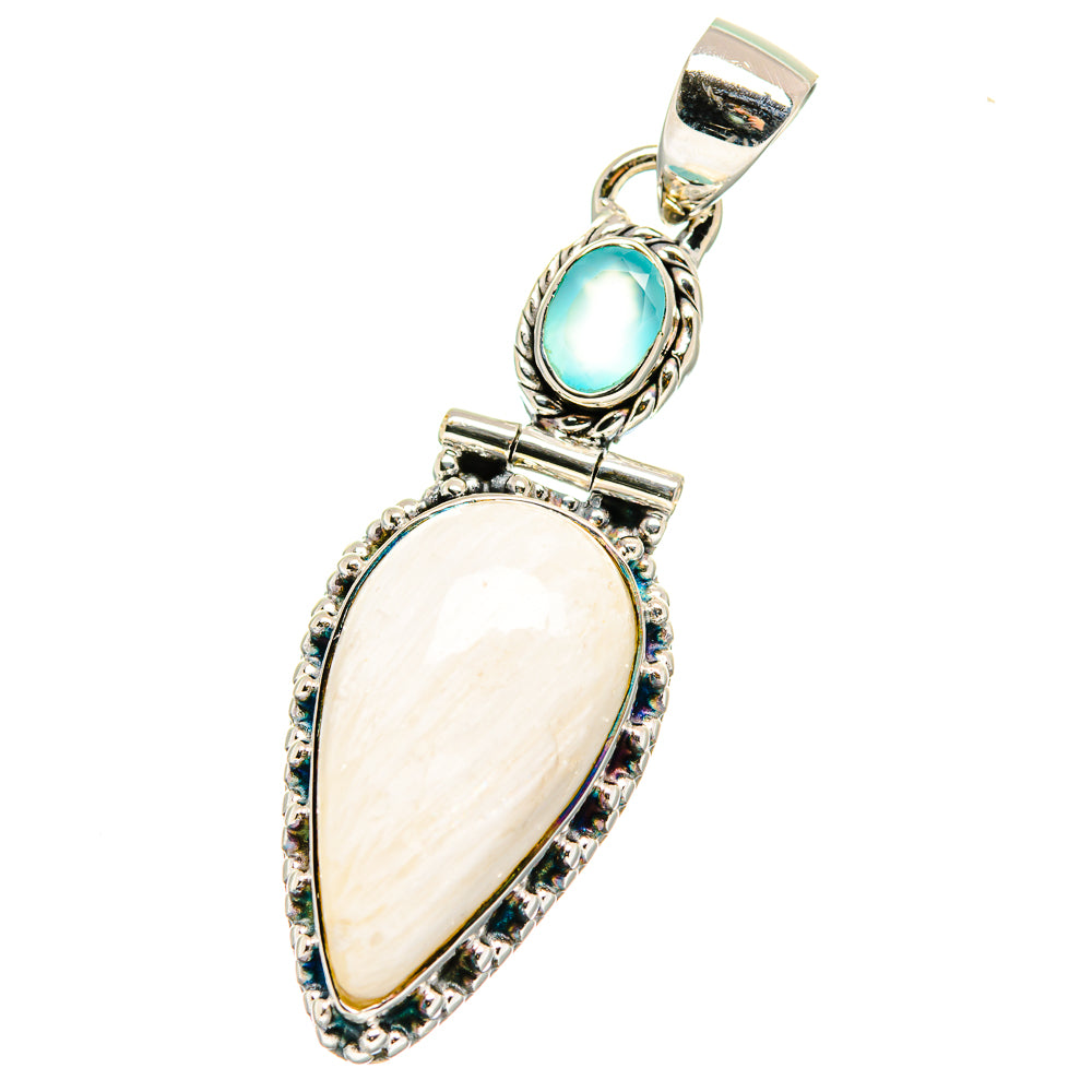White Scolecite Pendants handcrafted by Ana Silver Co - PD17663