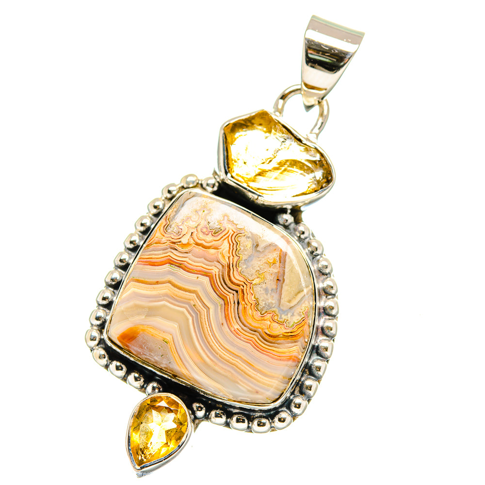 Laguna Lace Agate Pendants handcrafted by Ana Silver Co - PD17675