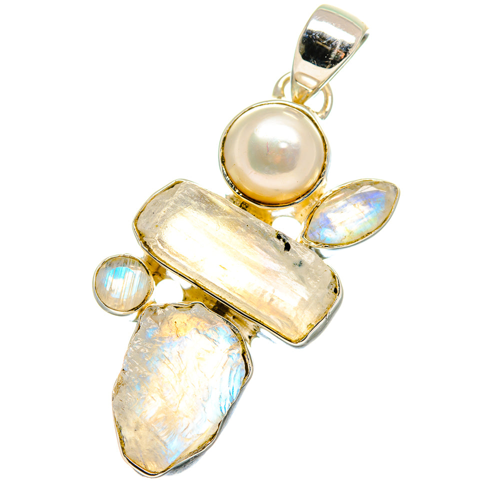 Rainbow Moonstone Pendants handcrafted by Ana Silver Co - PD17733