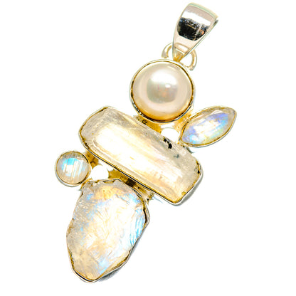 Rainbow Moonstone Pendants handcrafted by Ana Silver Co - PD17733