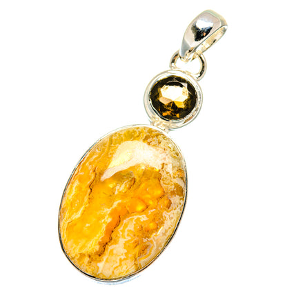 Plume Agate Pendants handcrafted by Ana Silver Co - PD17786