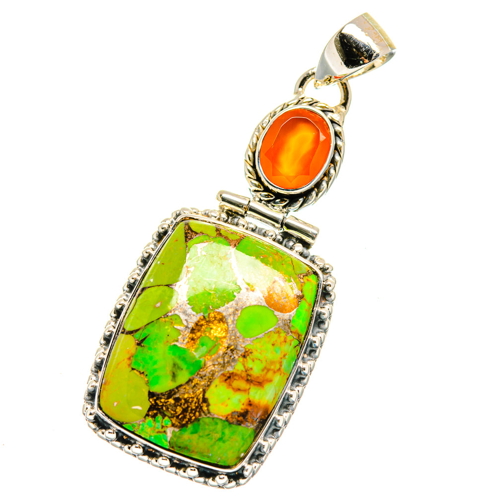 Green Copper Composite Turquoise Pendants handcrafted by Ana Silver Co - PD17787