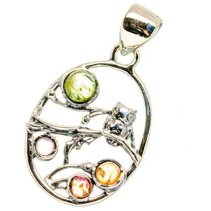Multi-color Tourmaline Pendants handcrafted by Ana Silver Co - PD17808