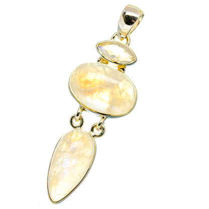 Rainbow Moonstone Pendants handcrafted by Ana Silver Co - PD17857