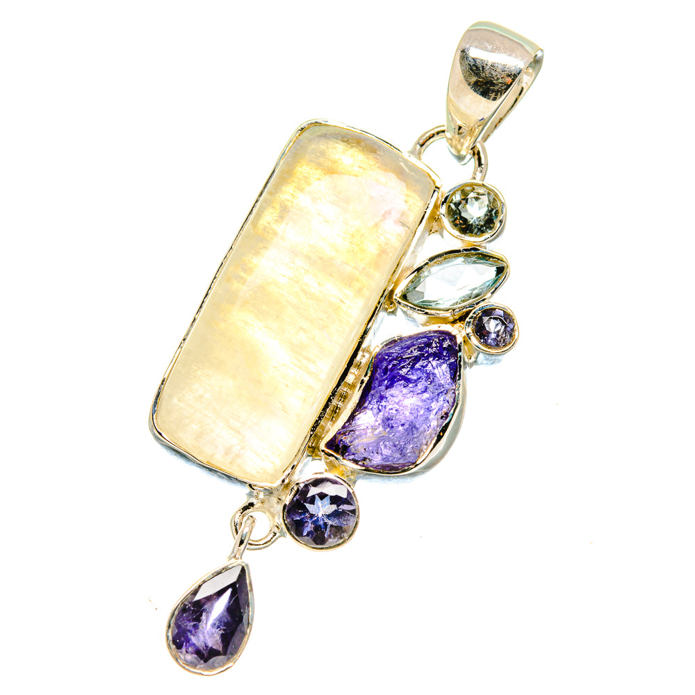 Rainbow Moonstone Pendants handcrafted by Ana Silver Co - PD17897