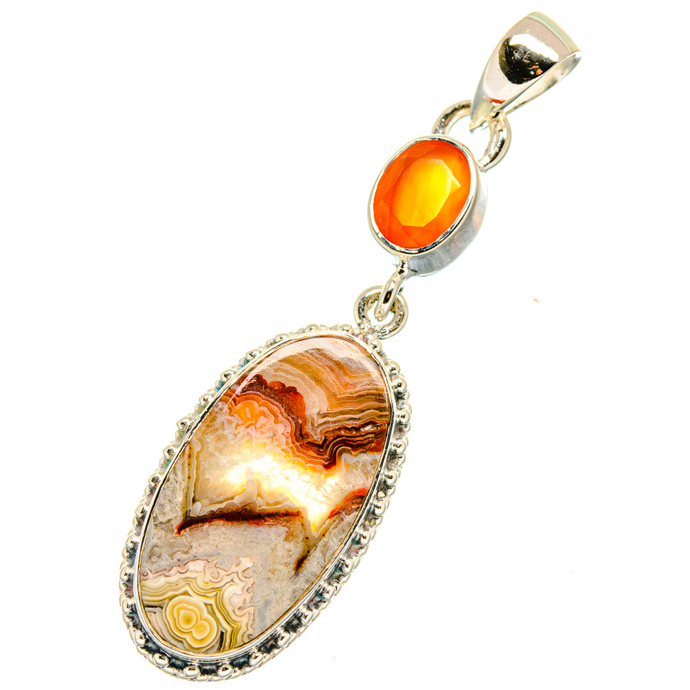 Laguna Lace Agate Pendants handcrafted by Ana Silver Co - PD17916