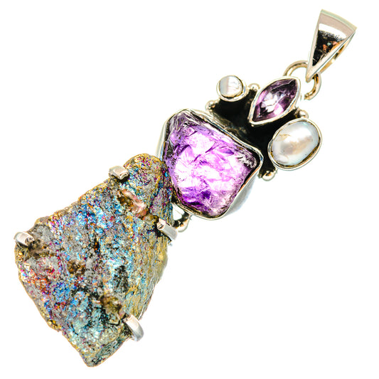 Titanium Druzy Pendants handcrafted by Ana Silver Co - PD17955