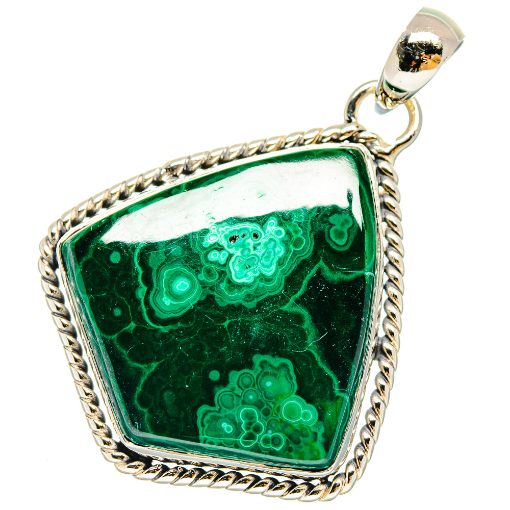 Malachite In Chrysocolla Pendants handcrafted by Ana Silver Co - PD17967