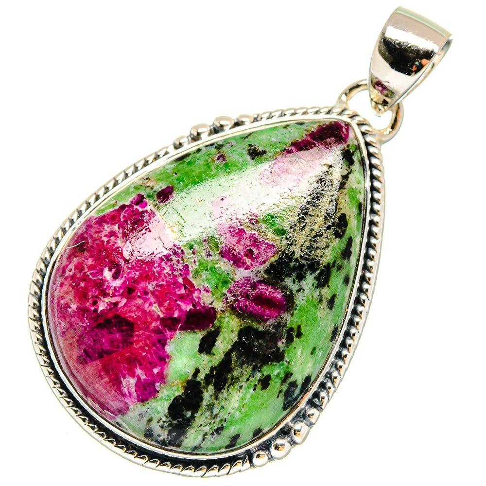 Ruby Zoisite Pendants handcrafted by Ana Silver Co - PD17970