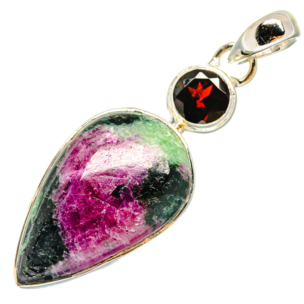 Ruby Zoisite Pendants handcrafted by Ana Silver Co - PD17973