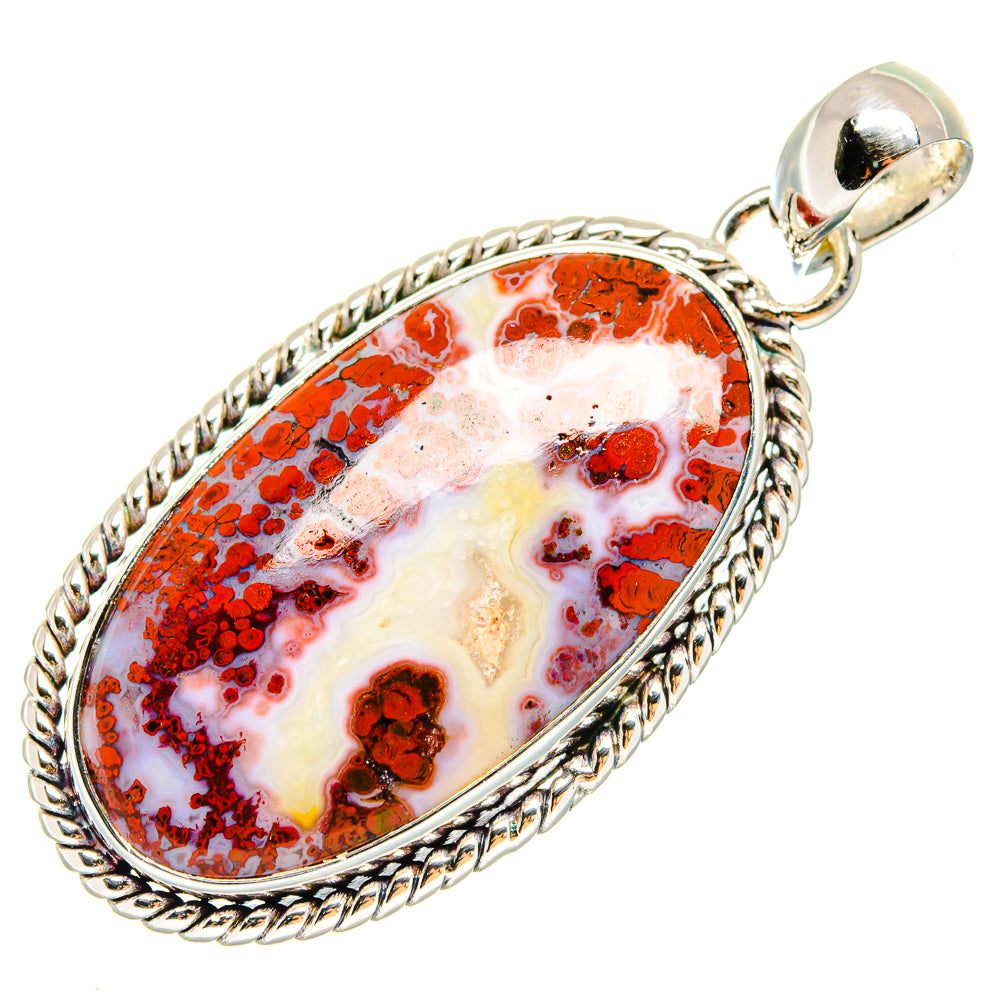 Plume Agate Pendants handcrafted by Ana Silver Co - PD17982