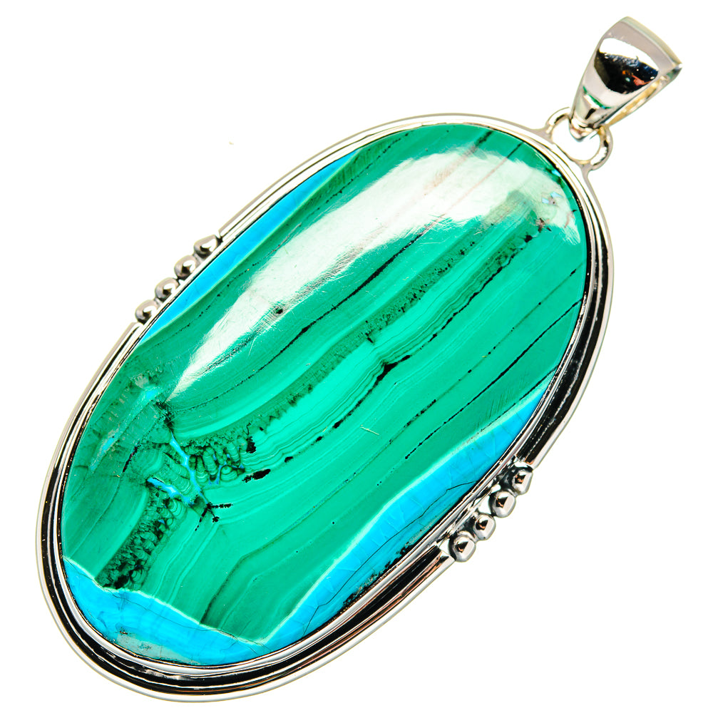 Malachite In Chrysocolla Pendants handcrafted by Ana Silver Co - PD18039