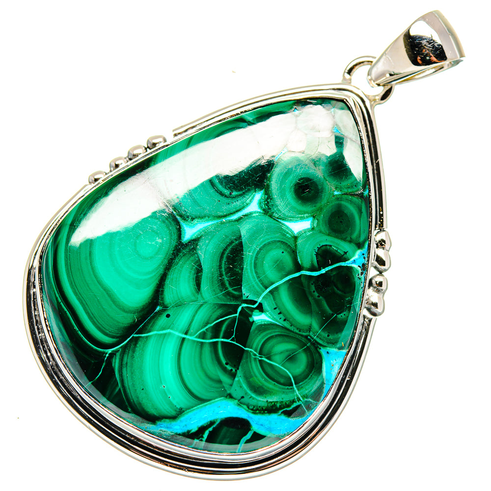 Malachite In Chrysocolla Pendants handcrafted by Ana Silver Co - PD18040