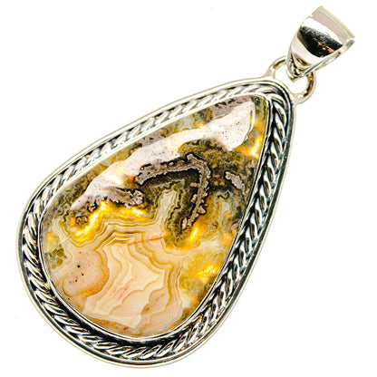 Laguna Lace Agate Pendants handcrafted by Ana Silver Co - PD18043 - Photo 2