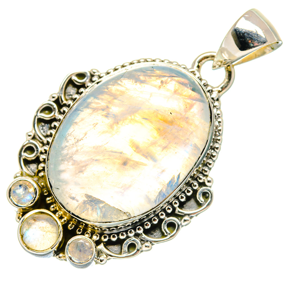 Rainbow Moonstone Pendants handcrafted by Ana Silver Co - PD18076