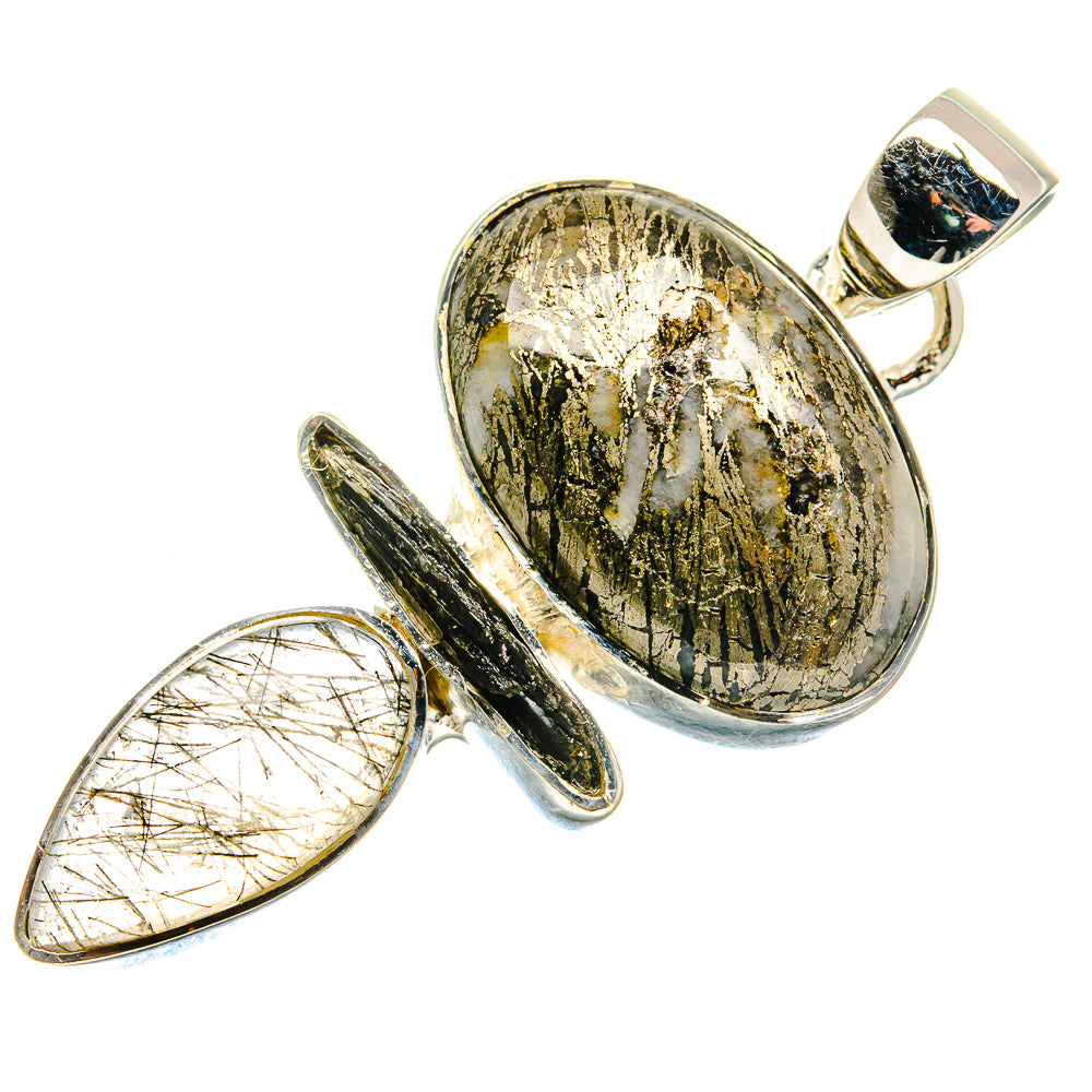 Pyrite Agate Pendants handcrafted by Ana Silver Co - PD18118