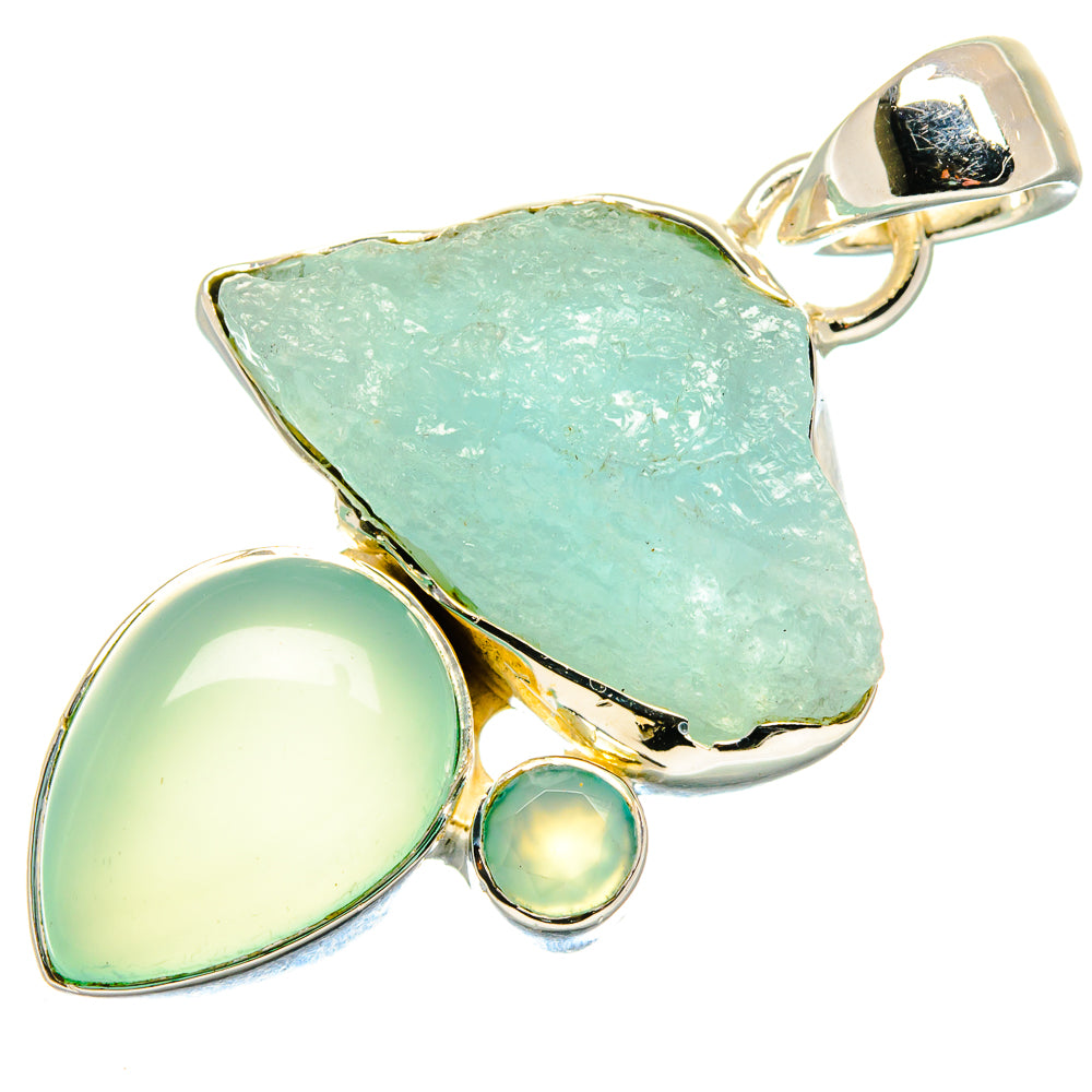 Aqua Chalcedony Pendants handcrafted by Ana Silver Co - PD18122