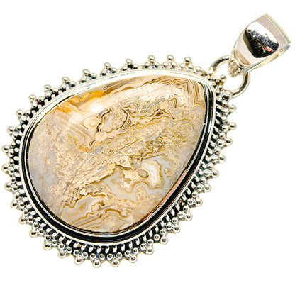Laguna Lace Agate Pendants handcrafted by Ana Silver Co - PD18147 - Photo 2