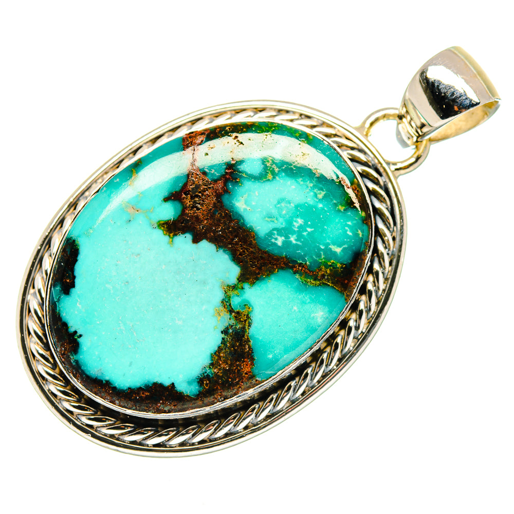 Tibetan Turquoise Pendants handcrafted by Ana Silver Co - PD18149