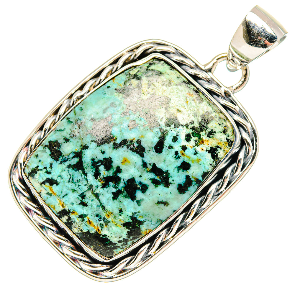 African Turquoise Jasper Pendants handcrafted by Ana Silver Co - PD18188