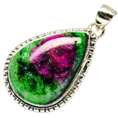 Ruby Zoisite Pendants handcrafted by Ana Silver Co - PD18212