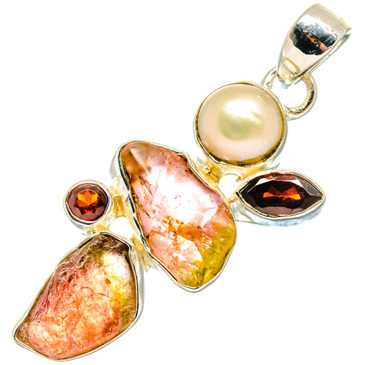 Watermelon Tourmaline Pendants handcrafted by Ana Silver Co - PD18218