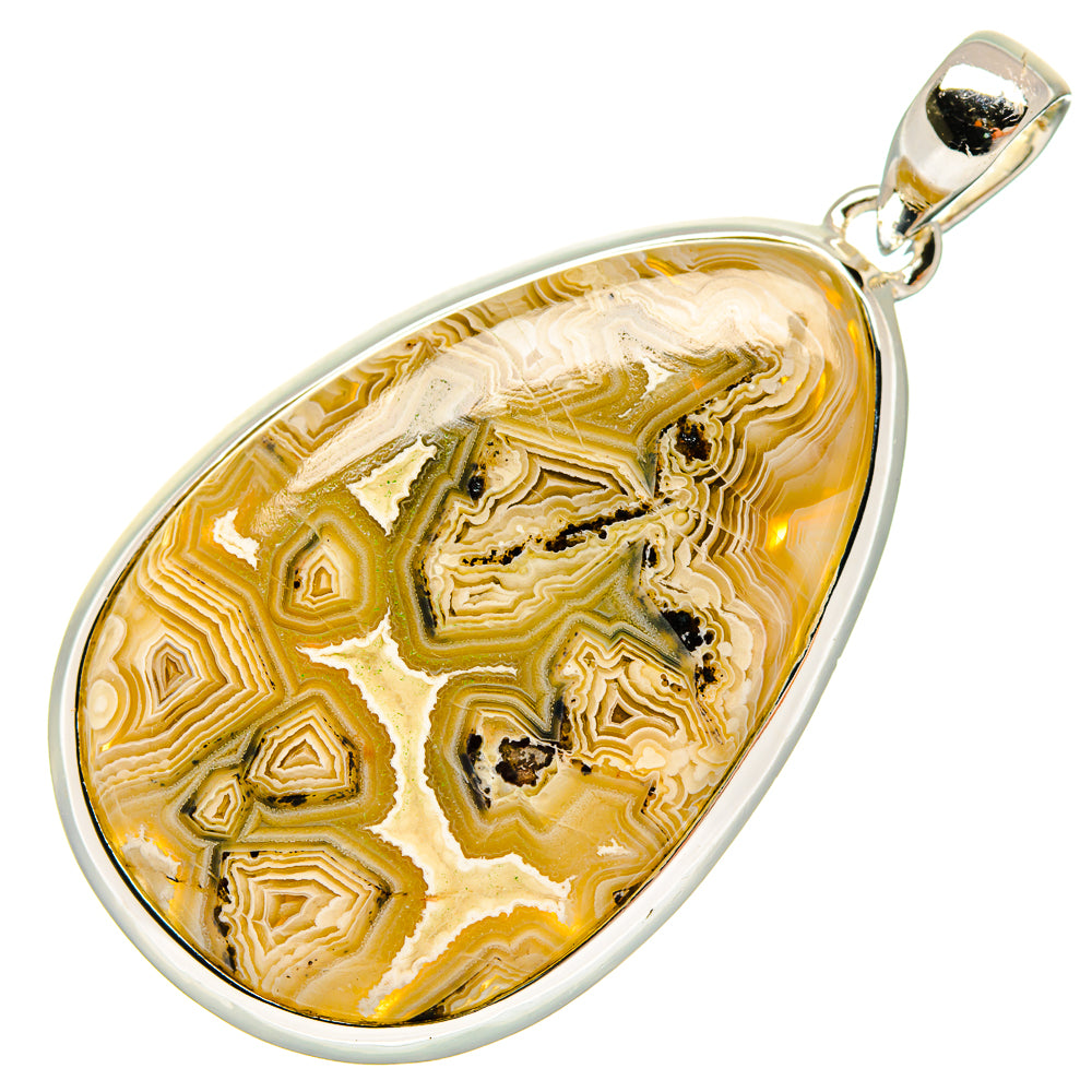 Laguna Lace Agate Pendants handcrafted by Ana Silver Co - PD18239
