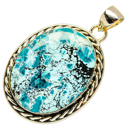 925 sterling silver round turquoise pendant with ornate rope bezel and top bail