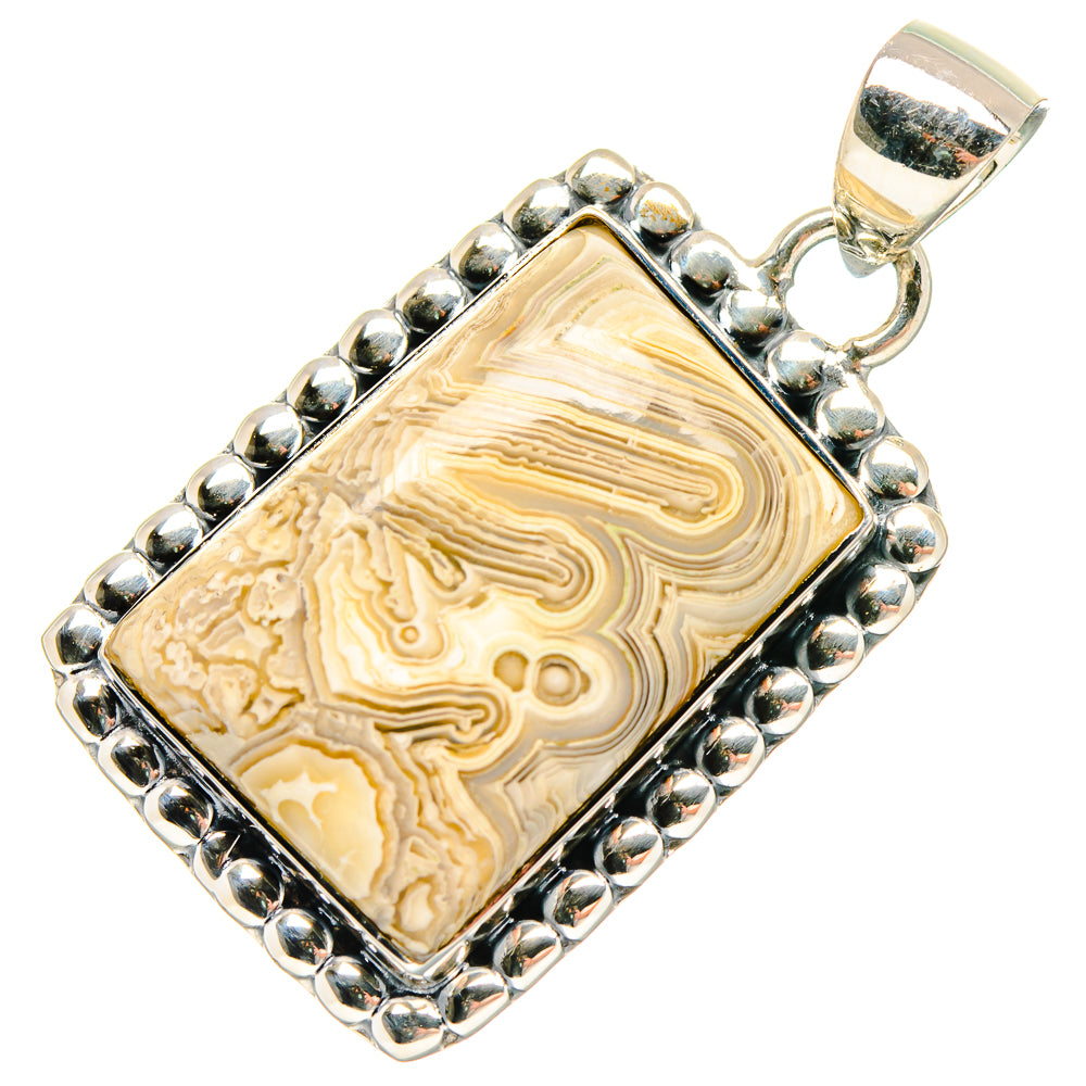 Laguna Lace Agate Pendants handcrafted by Ana Silver Co - PD18248 - Photo 2