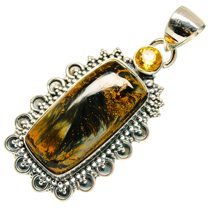 Pietersite, Citrine Pendants handcrafted by Ana Silver Co - PD18269