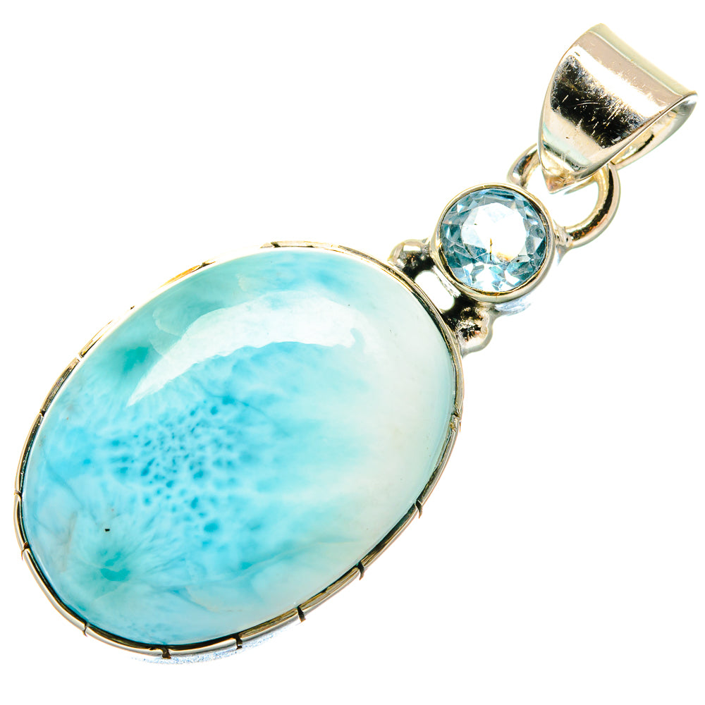 Larimar, Blue Topaz Pendants handcrafted by Ana Silver Co - PD18295