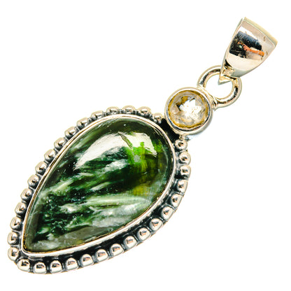 Seraphinite, White Quartz Pendants handcrafted by Ana Silver Co - PD18306