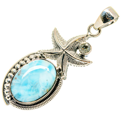 Larimar, Blue Topaz Pendants handcrafted by Ana Silver Co - PD18309