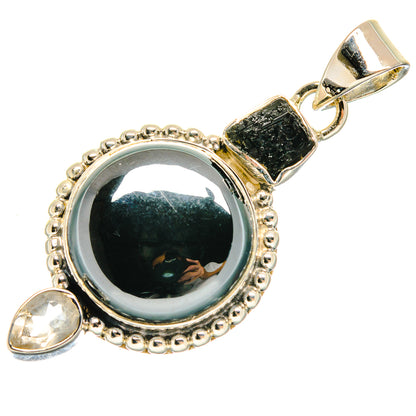 Hematite, Black Tourmaline, White Quartz Pendants handcrafted by Ana Silver Co - PD18314