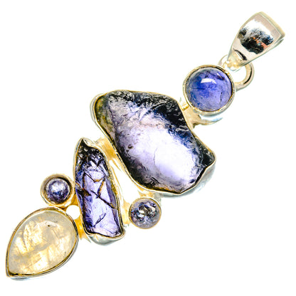 Tanzanite, Rainbow Moonstone Pendants handcrafted by Ana Silver Co - PD18323