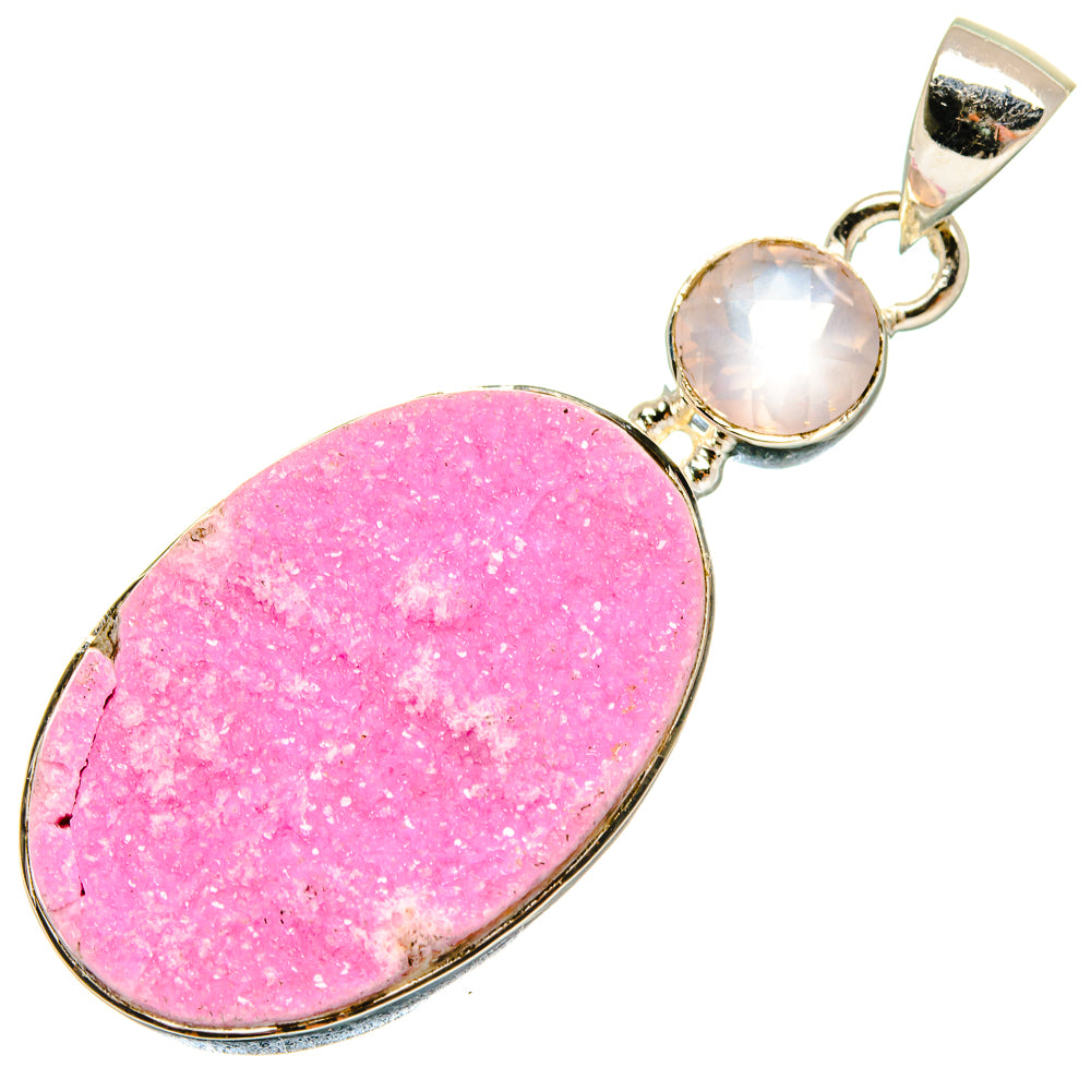 Cobalto Calcite Druzy Pendants handcrafted by Ana Silver Co - PD18419