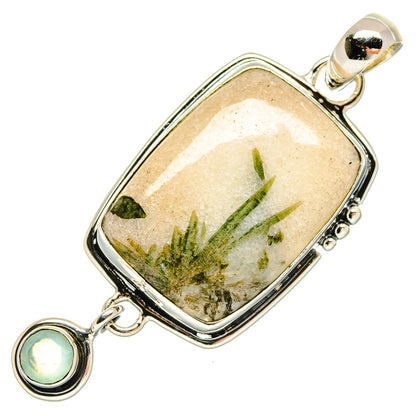 Green Tourmaline In Quartz Pendants handcrafted by Ana Silver Co - PD18421