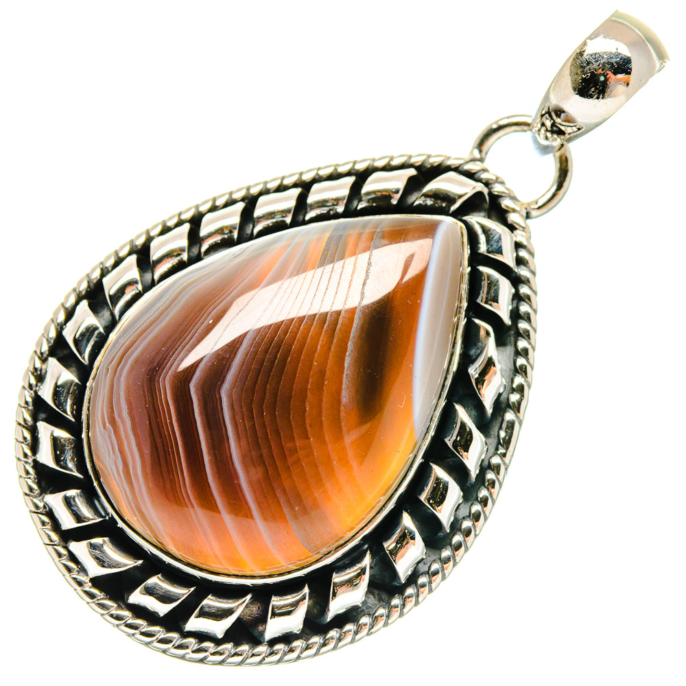 Botswana Agate Pendants handcrafted by Ana Silver Co - PD18428