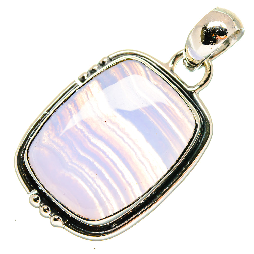 Blue Lace Agate Pendants handcrafted by Ana Silver Co - PD18431