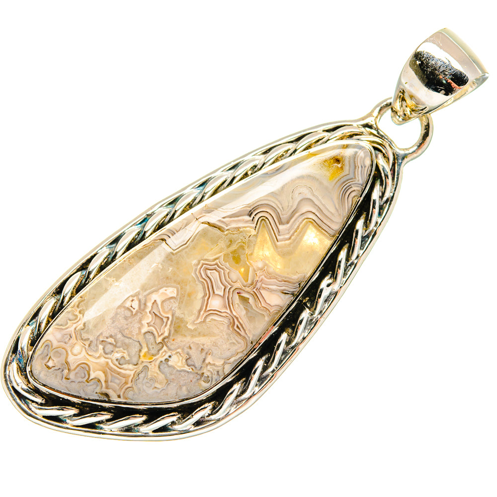 Laguna Lace Agate Pendants handcrafted by Ana Silver Co - PD18436