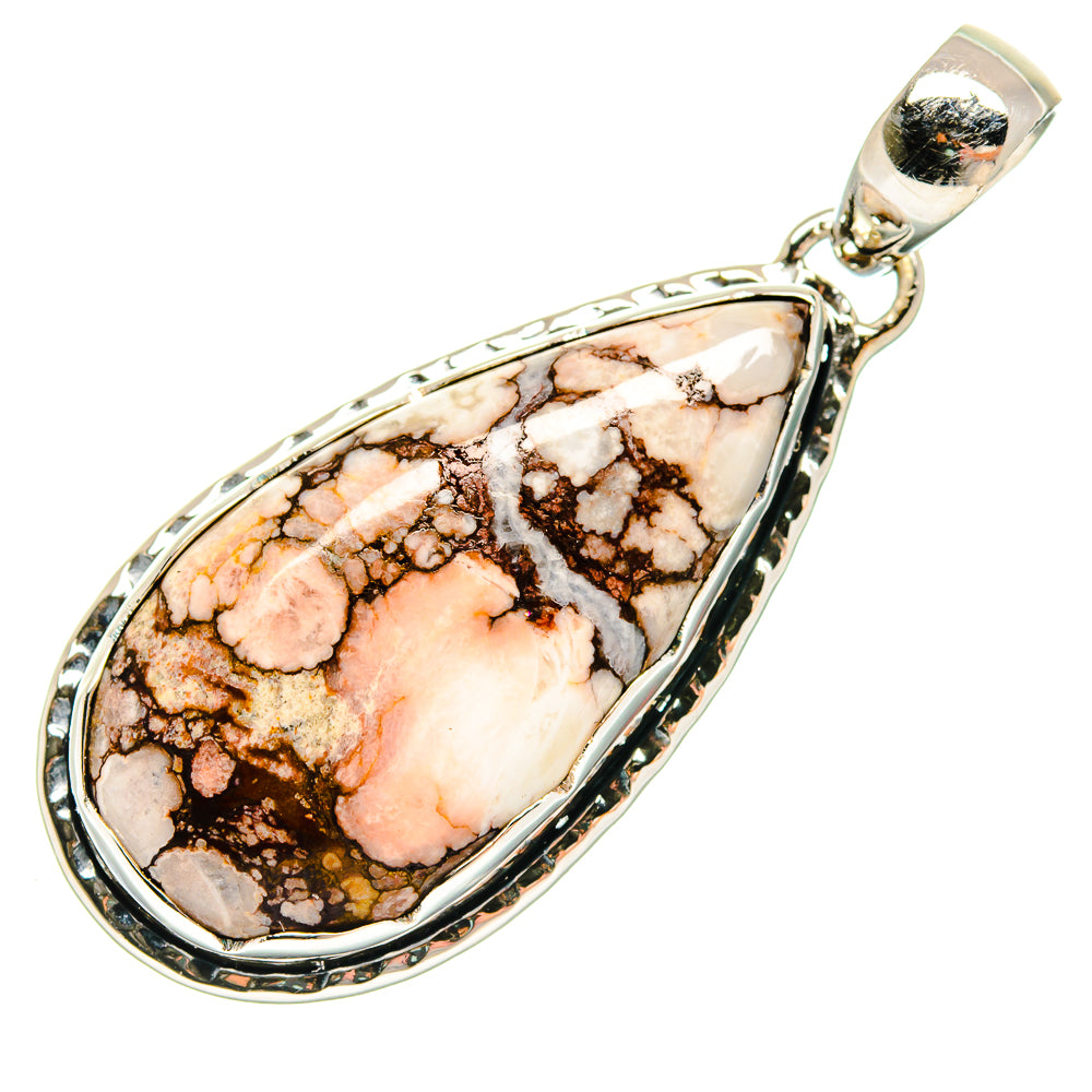 Sterling silver wild horse jasper pendant with teardrop stone and round bail