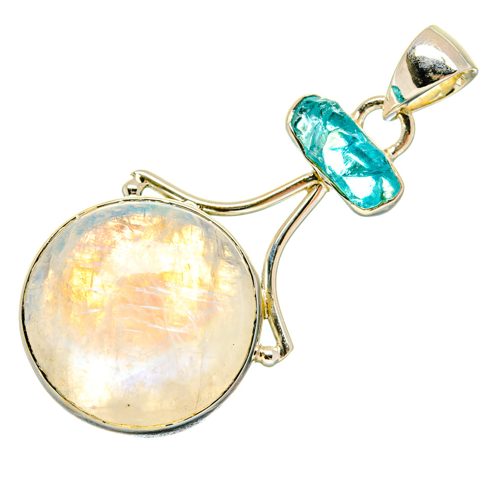 Rainbow Moonstone Pendants handcrafted by Ana Silver Co - PD18448