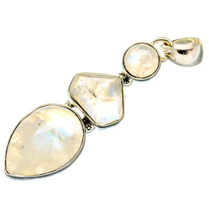Rainbow Moonstone Pendants handcrafted by Ana Silver Co - PD18467