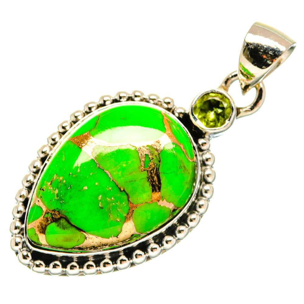 Green Copper Composite Turquoise Pendants handcrafted by Ana Silver Co - PD18475