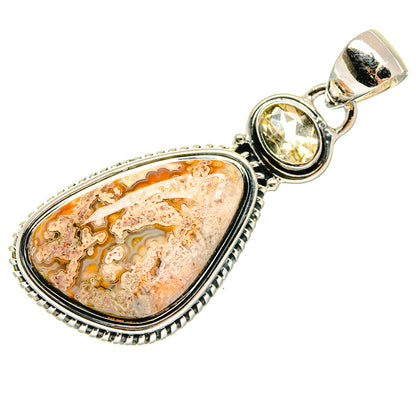Laguna Lace Agate Pendants handcrafted by Ana Silver Co - PD18482 - Photo 2