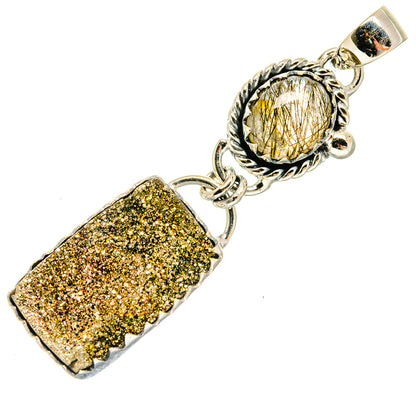 Spectro Pyrite Druzy Pendants handcrafted by Ana Silver Co - PD18504